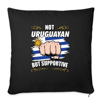 Not Uruguayan But Supportive Travel Tourist - Sofa pillowcase 17,3'' x 17,3'' (45 x 45 cm) - black - Front