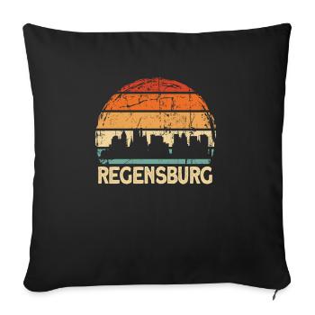 Regensburg - Sofa pillowcase 17,3'' x 17,3'' (45 x 45 cm) - black - Front