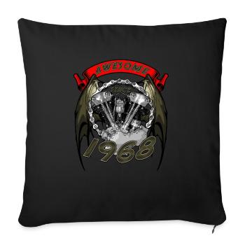 Awesome since 1968, Biker Geburtstag - Sofakissenbezug 45 x 45 cm - Schwarz - Vorne