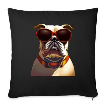 Colorbulls Conti Bulldoggen Continental Bulldogs - Sofakissenbezug 45 x 45 cm - Schwarz - Vorne