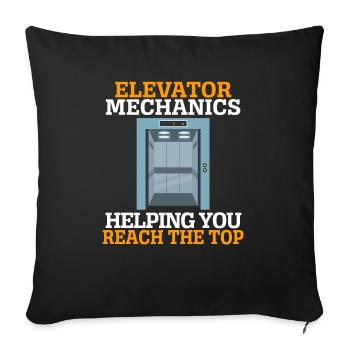 Elevator Mechanics Helping You Reach The Top - Sofa pillowcase 17,3'' x 17,3'' (45 x 45 cm) - black - Front