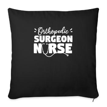 Chirurgien orthopédique Infirmière assistante orthopédiste - Housse de coussin décorative 45 x 45 cm - noir - Devant