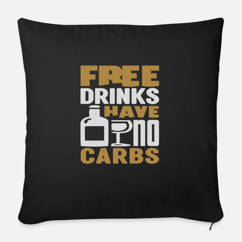 LES BOISSONS GRATUITES N’ONT PAS DE GLUCIDES - Housse de coussin décorative 45 x 45 cm - noir