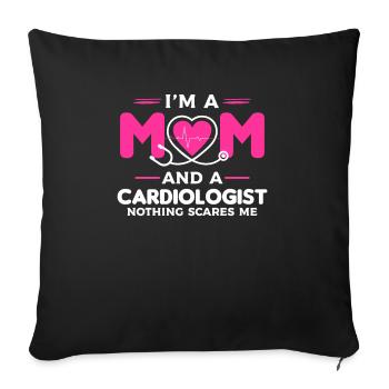 Mom Hero Cardiologist Legend Cardiology Cardio - Sofa pillowcase 17,3'' x 17,3'' (45 x 45 cm) - black - Front