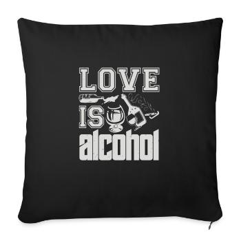 LOVE SI ALCOHOL - Sofa pillowcase 17,3'' x 17,3'' (45 x 45 cm) - black - Front