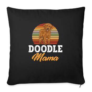 Labradoodle Chien - Housse de coussin décorative 45 x 45 cm - noir - Devant