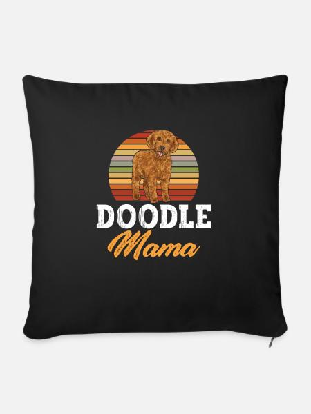 Labradoodle Hund - Sofakissenbezug 45 x 45 cm - Schwarz