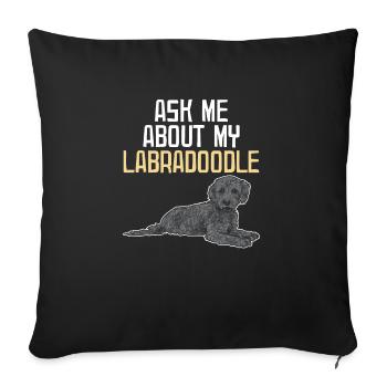 Labradoodle Hund - Sofakissenbezug 45 x 45 cm - Schwarz - Vorne