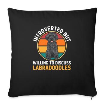 Labradoodle Hund - Sofakissenbezug 45 x 45 cm - Schwarz - Vorne