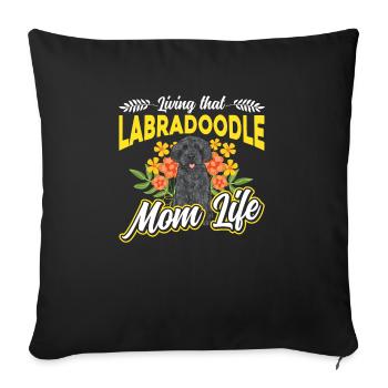 Labradoodle Dog - Sofa pillowcase 17,3'' x 17,3'' (45 x 45 cm) - black - Front