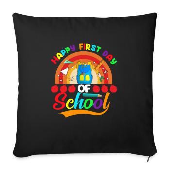 School Tshirt First Day of School - Sofakissenbezug 45 x 45 cm - Schwarz - Vorne
