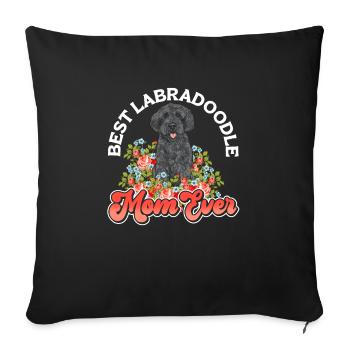 Labradoodle Hund - Sofakissenbezug 45 x 45 cm - Schwarz - Vorne