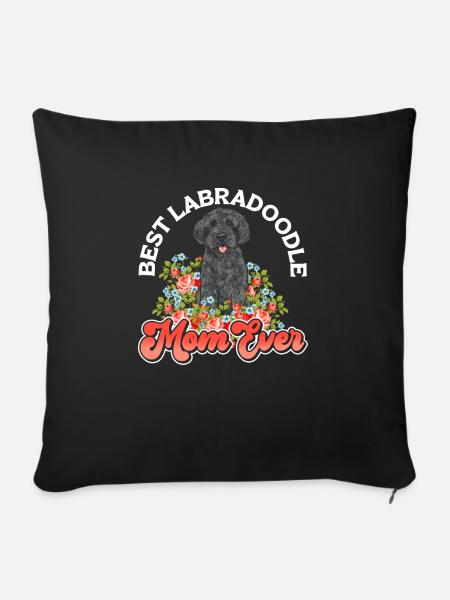Labradoodle Hund - Sofakissenbezug 45 x 45 cm - Schwarz