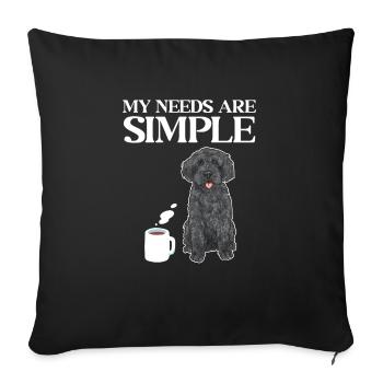 Labradoodle Dog - Sofa pillowcase 17,3'' x 17,3'' (45 x 45 cm) - black - Front