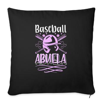 Baseball Abuela Chemise Cadeau Grand-mère Grand-mère - Housse de coussin décorative 45 x 45 cm - noir - Devant