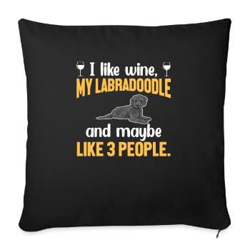 Labradoodle Dog - Sofa pillowcase 17,3'' x 17,3'' (45 x 45 cm) - black - Front
