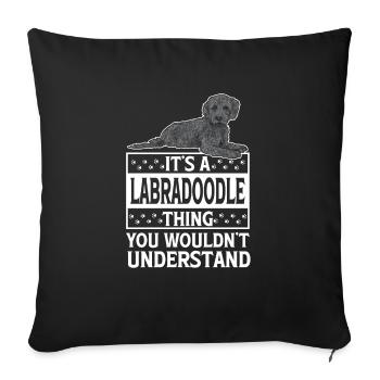 Labradoodle Dog - Sofa pillowcase 17,3'' x 17,3'' (45 x 45 cm) - black - Front
