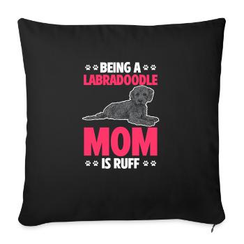 Labradoodle Hund - Sofakissenbezug 45 x 45 cm - Schwarz - Vorne
