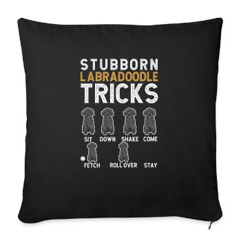 Labradoodle Chien - Housse de coussin décorative 45 x 45 cm - noir - Devant