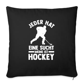 Eishockey Hockeyspieler Hockey - Sofakissenbezug 45 x 45 cm - Schwarz - Vorne