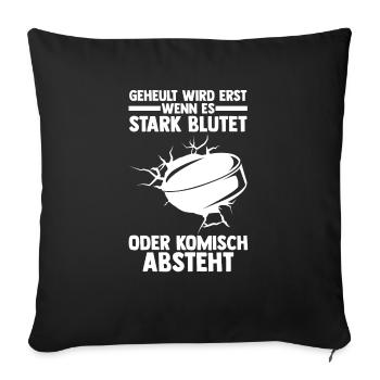 Eishockey Hockeyspieler Hockey - Sofakissenbezug 45 x 45 cm - Schwarz - Vorne
