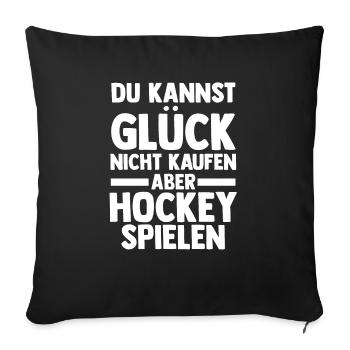Eishockey Hockeyspieler Hockey - Sofakissenbezug 45 x 45 cm - Schwarz - Vorne