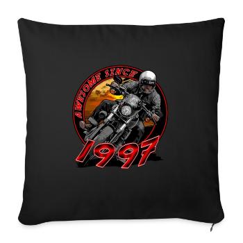 Awesome since 1997, biker's birthday - Sofa pillowcase 17,3'' x 17,3'' (45 x 45 cm) - black - Front