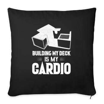 Construire mon deck est mon cardio drôle TCG trading ca - Housse de coussin décorative 45 x 45 cm - noir - Devant