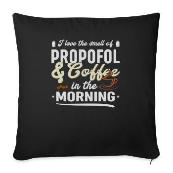 Fun anesthesia and coffee - Sofa pillowcase 17,3'' x 17,3'' (45 x 45 cm) - black - Front