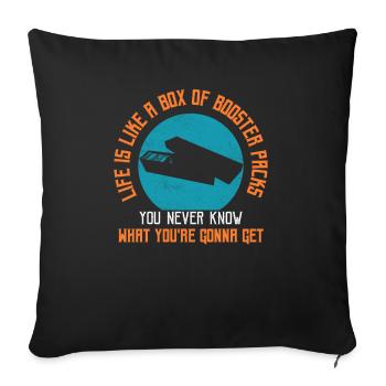 Life is like a box of booster packs Card Collector - Sofa pillowcase 17,3'' x 17,3'' (45 x 45 cm) - black - Front
