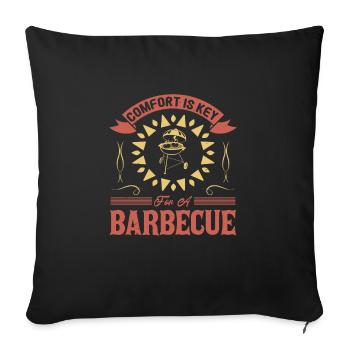 COMFORT IS KEY FOR A BARBECUE 2 - Sofa pillowcase 17,3'' x 17,3'' (45 x 45 cm) - black - Front