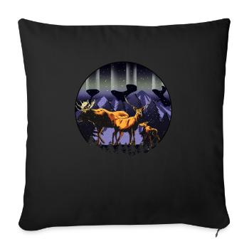 Alaska Gift USA Nature Bear Denali Grizzly Forest - Sofa pillowcase 17,3'' x 17,3'' (45 x 45 cm) - black - Front