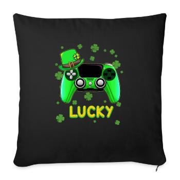 Lucky St Patrick’s Day Green Controller Gamer - Housse de coussin décorative 45 x 45 cm - noir - Devant