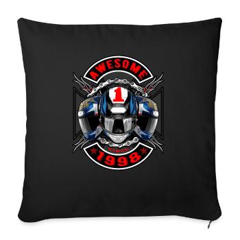 Awesome since 1998, Biker Geburtstag - Sofakissenbezug 45 x 45 cm - Schwarz - Vorne