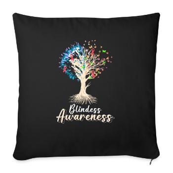 Conscience de l’aveuglement - Housse de coussin décorative 45 x 45 cm - noir - Devant