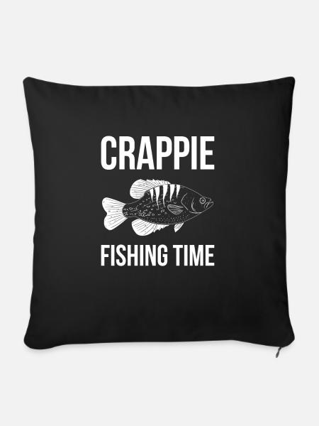 Crappie Fishing Time - Sofakissenbezug 45 x 45 cm - Schwarz