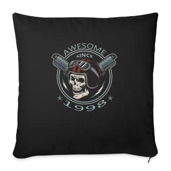 Awesome since 1998, Biker Geburtstag - Sofakissenbezug 45 x 45 cm - Schwarz - Vorne