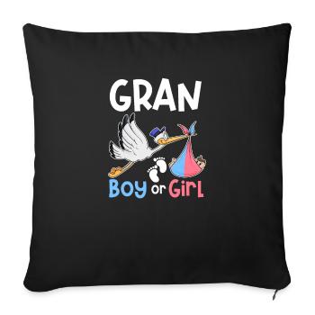 Gran Boy or Girl Gender Reveal Pregnancy Announcem - Sofakissenbezug 45 x 45 cm - Schwarz - Vorne
