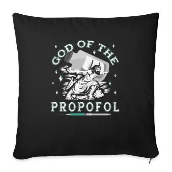 Medicine -Propofol Jesus Anesthesiology - Sofa pillowcase 17,3'' x 17,3'' (45 x 45 cm) - black - Front