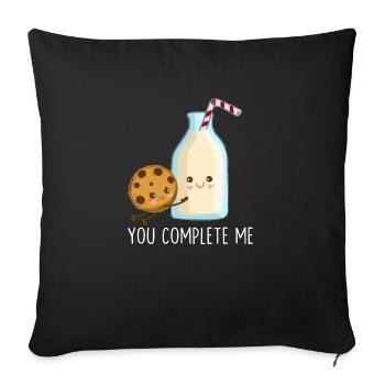 You Complete Me - Sofa pillowcase 17,3'' x 17,3'' (45 x 45 cm) - black - Front