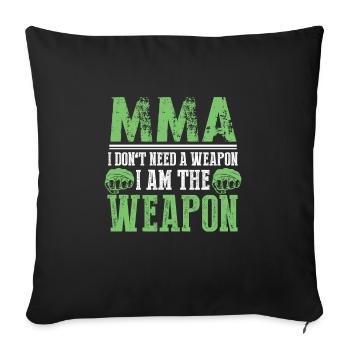 No weapons mma - Sofakissenbezug 45 x 45 cm - Schwarz - Vorne