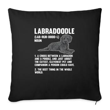 Labradoodle Dog - Sofa pillowcase 17,3'' x 17,3'' (45 x 45 cm) - black - Front