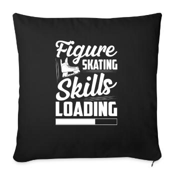 Chargement des habiletés de patinage artistique.... Patin à glace Patin à glace Patin à glace - Housse de coussin décorative 45 x 45 cm - noir - Devant