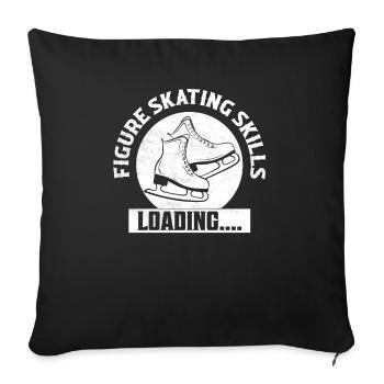 Figure Skating Skills Loading.... Ice Skater Ice S - Sofakissenbezug 45 x 45 cm - Schwarz - Vorne