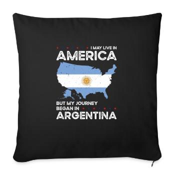 Born Argentine Argentina American USA Citizenship - Sofa pillowcase 17,3'' x 17,3'' (45 x 45 cm) - black - Front