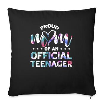 Fière maman d’un adolescent officiel de 13 ans. - Housse de coussin décorative 45 x 45 cm - noir - Devant
