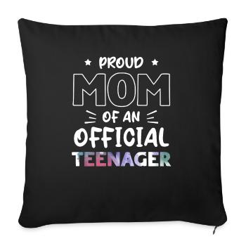 Fière maman d’un adolescent officiel de 13 ans. - Housse de coussin décorative 45 x 45 cm - noir - Devant