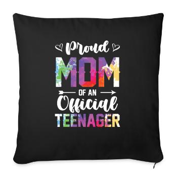 Fière maman d’un adolescent officiel de 13 ans. - Housse de coussin décorative 45 x 45 cm - noir - Devant