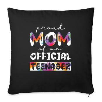 Fière maman d’un adolescent officiel de 13 ans. - Housse de coussin décorative 45 x 45 cm - noir - Devant