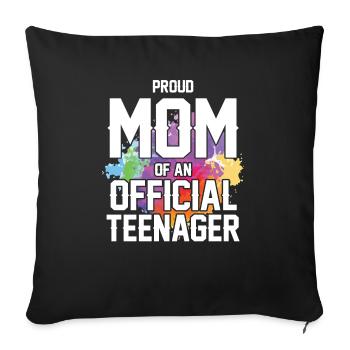 Fière maman d’un adolescent officiel de 13 ans. - Housse de coussin décorative 45 x 45 cm - noir - Devant